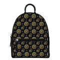 Cute Gold Boho Elephant Pattern Print Leather Backpack