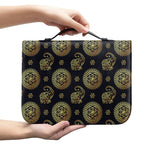 Cute Gold Boho Elephant Pattern Print Leather Bible Cover