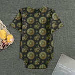 Cute Gold Boho Elephant Pattern Print Men's Bodysuit