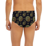 Cute Gold Boho Elephant Pattern Print Men's Briefs