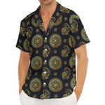 Cute Gold Boho Elephant Pattern Print Men's Deep V-Neck Shirt