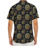 Cute Gold Boho Elephant Pattern Print Men's Deep V-Neck Shirt