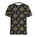 Cute Gold Boho Elephant Pattern Print Men's Athletic T-Shirt