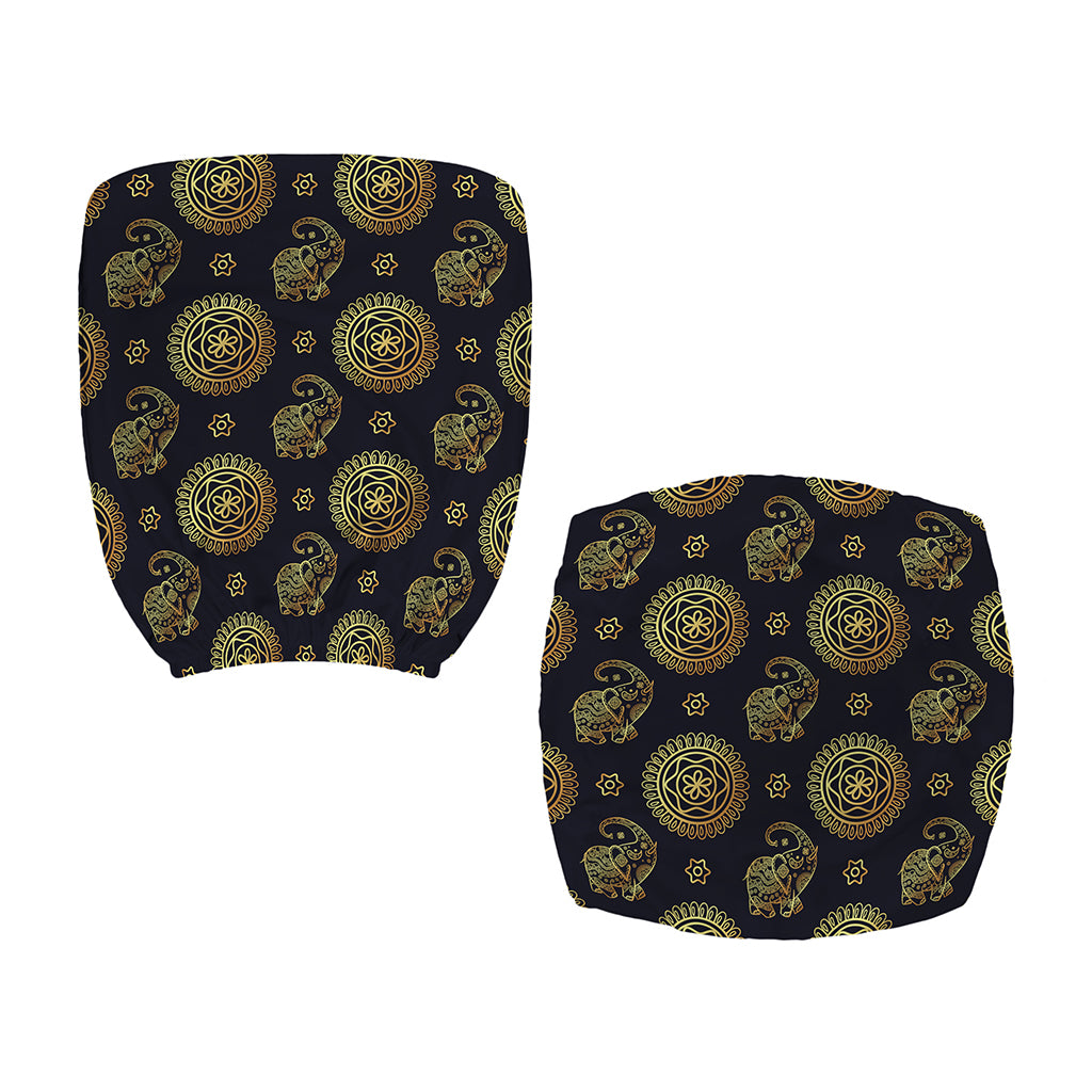 Cute Gold Boho Elephant Pattern Print Office Chair Cover