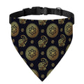 Cute Gold Boho Elephant Pattern Print Over The Collar Dog Bandana