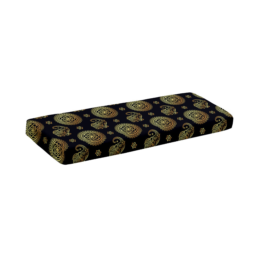 Cute Gold Boho Elephant Pattern Print Piano Keyboard Cover