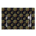 Cute Gold Boho Elephant Pattern Print Placemat