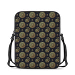 Cute Gold Boho Elephant Pattern Print Rectangular Crossbody Bag