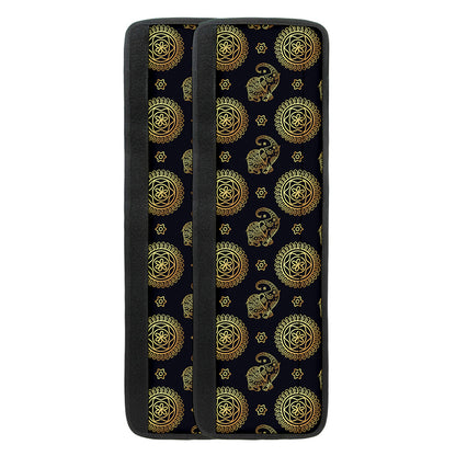 Cute Gold Boho Elephant Pattern Print Refrigerator Handle Covers