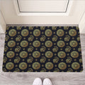 Cute Gold Boho Elephant Pattern Print Rubber Doormat