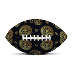 Cute Gold Boho Elephant Pattern Print Rugby Ball