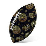 Cute Gold Boho Elephant Pattern Print Rugby Ball