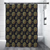 Cute Gold Boho Elephant Pattern Print Shower Curtain