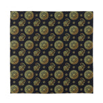 Cute Gold Boho Elephant Pattern Print Silk Bandana