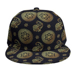 Cute Gold Boho Elephant Pattern Print Snapback Cap