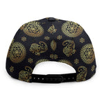 Cute Gold Boho Elephant Pattern Print Snapback Cap