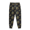 Cute Gold Boho Elephant Pattern Print Sweatpants
