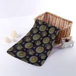 Cute Gold Boho Elephant Pattern Print Towel