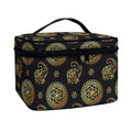 Cute Gold Boho Elephant Pattern Print Travel Makeup Bag