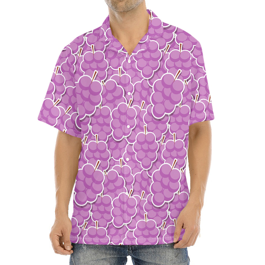 Cute Grape Pattern Print Aloha Shirt