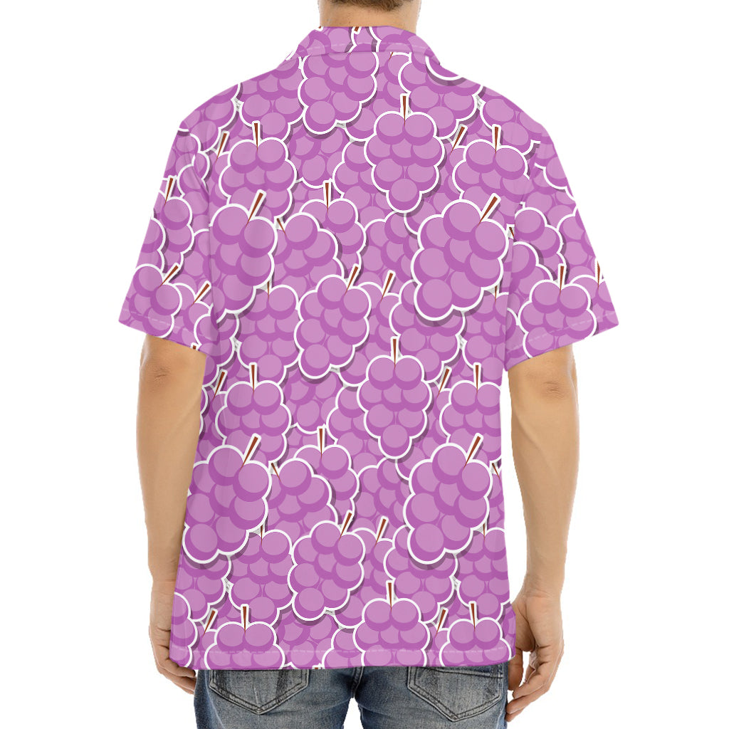 Cute Grape Pattern Print Aloha Shirt