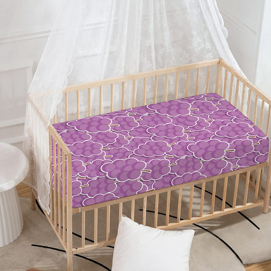 Cute Grape Pattern Print Baby Crib Sheet
