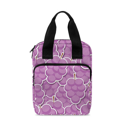 Cute Grape Pattern Print Bible Tote Bag