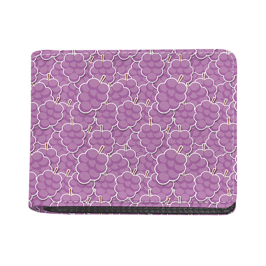 Cute Grape Pattern Print Bifold Wallet
