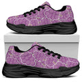 Cute Grape Pattern Print Black Chunky Shoes
