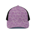 Cute Grape Pattern Print Black Mesh Trucker Hat