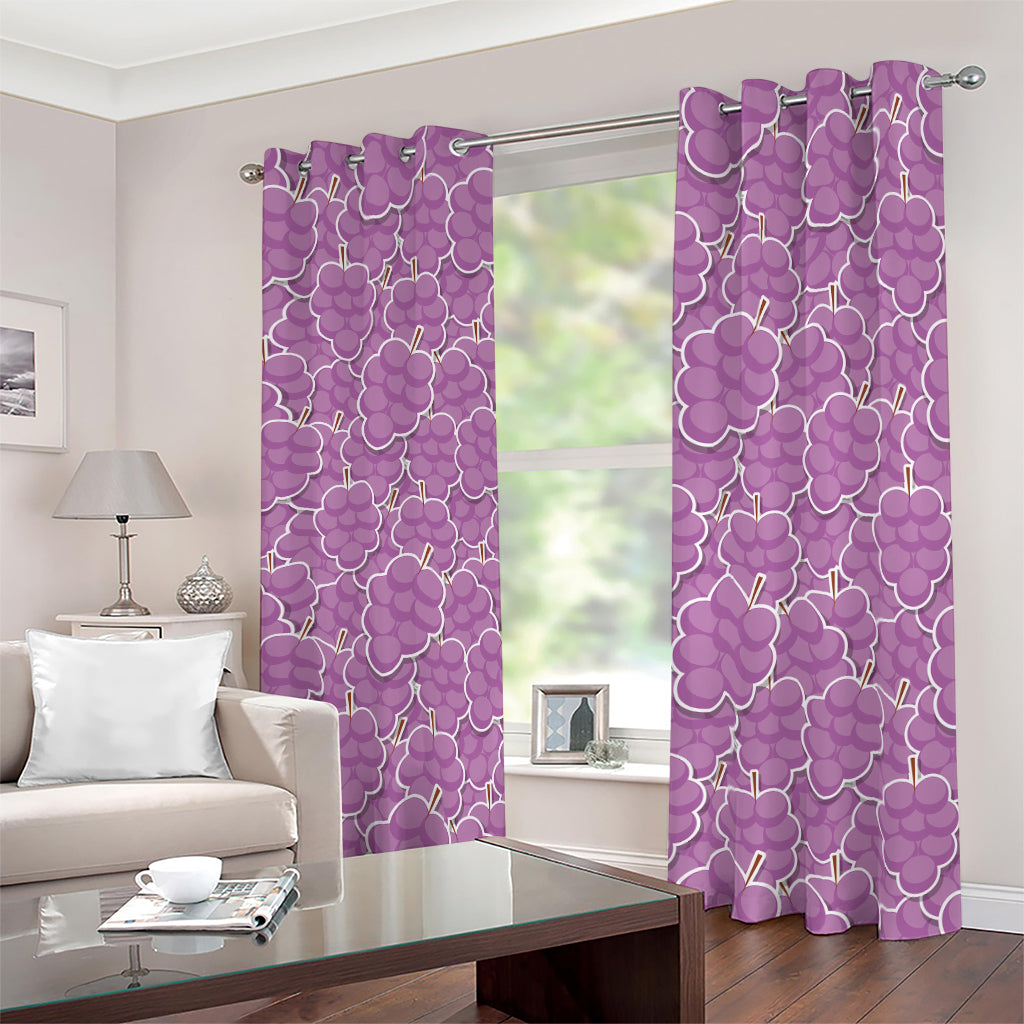 Cute Grape Pattern Print Blackout Grommet Curtains