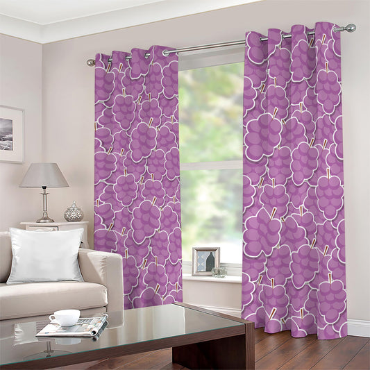 Cute Grape Pattern Print Blackout Grommet Curtains