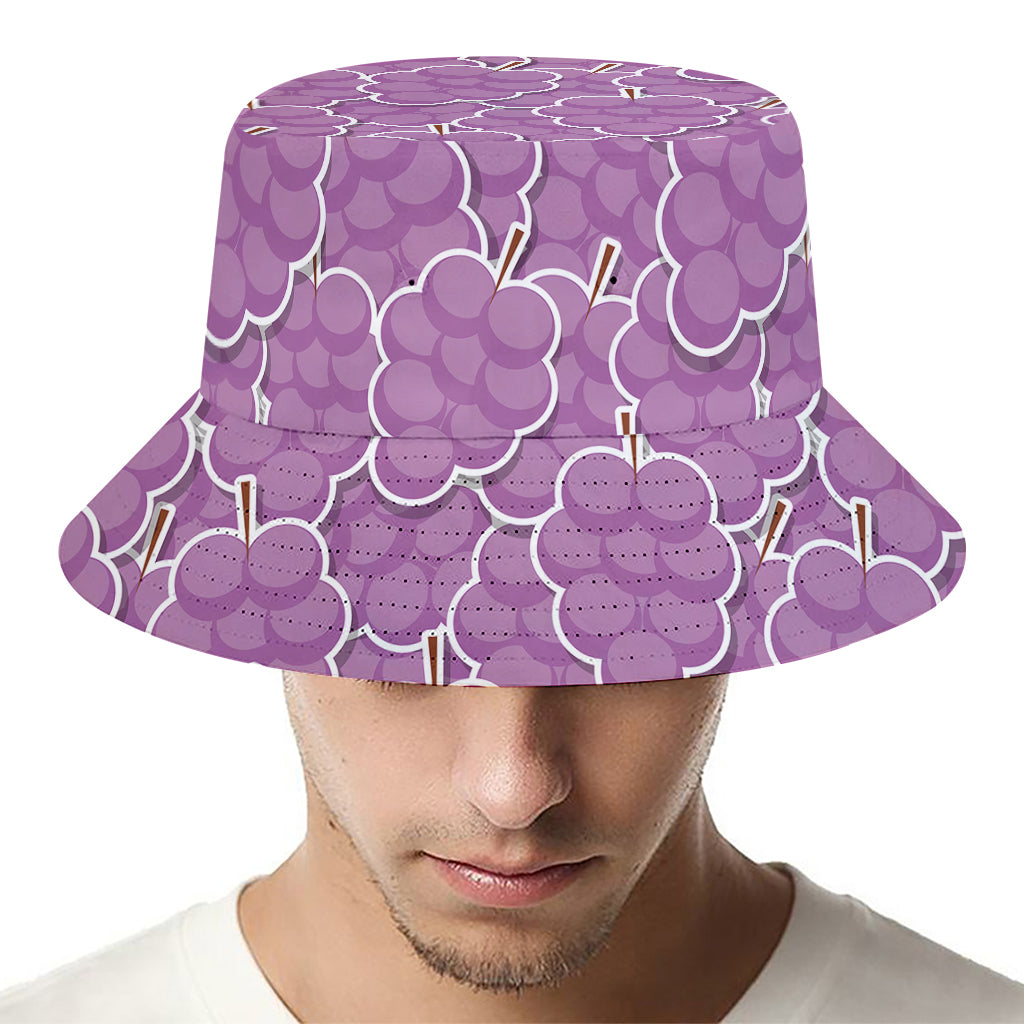 Cute Grape Pattern Print Bucket Hat