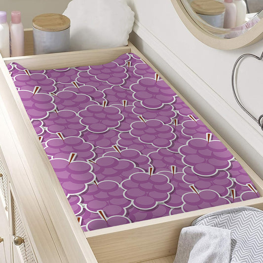 Cute Grape Pattern Print Changing Pad Cover