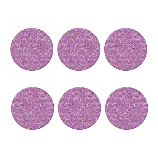 Cute Grape Pattern Print Coaster Set