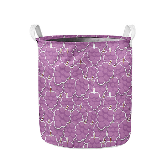 Cute Grape Pattern Print Collapsible Laundry Basket