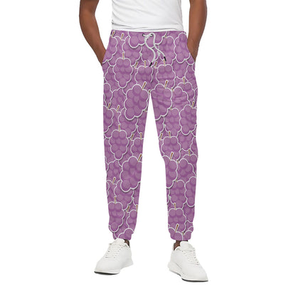 Cute Grape Pattern Print Cotton Pants