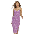 Cute Grape Pattern Print Cross Back Cami Dress