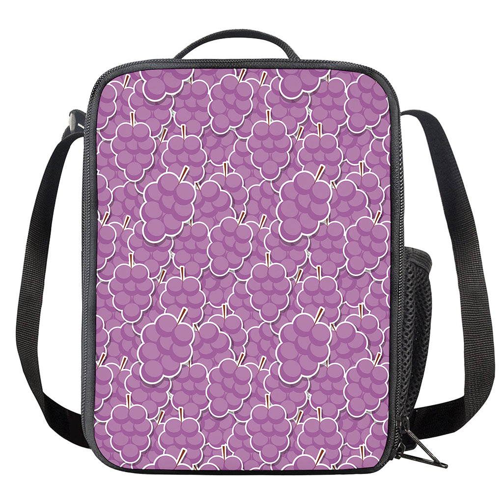 Cute Grape Pattern Print Crossbody Lunch Bag