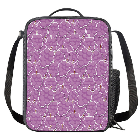 Cute Grape Pattern Print Crossbody Lunch Bag