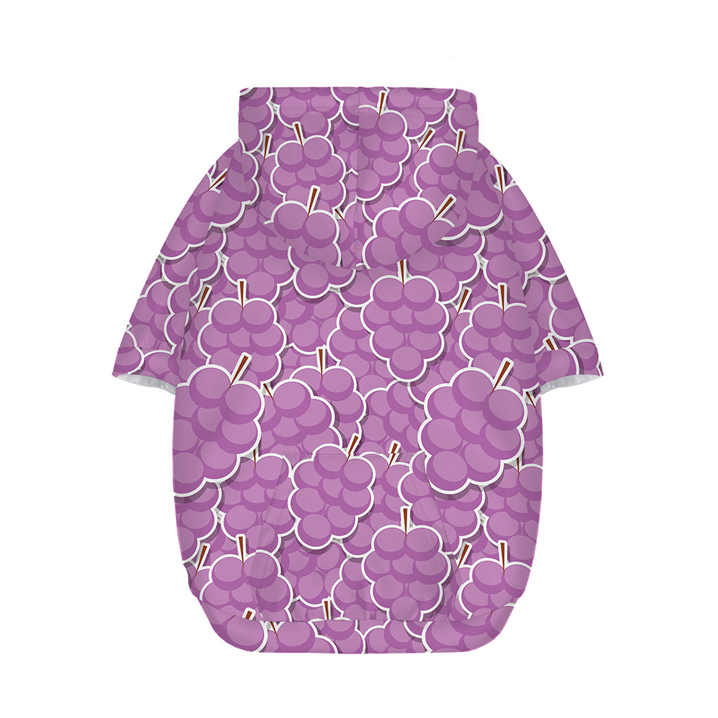 Cute Grape Pattern Print Dog Zip Up Hoodie