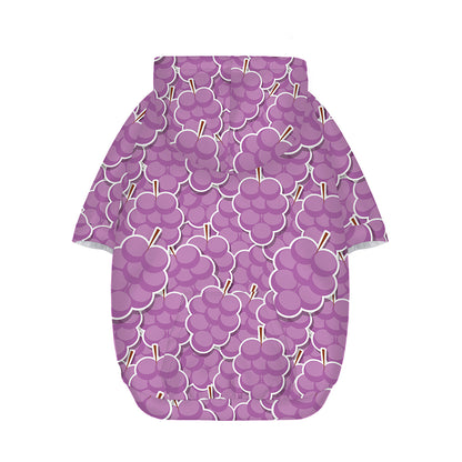 Cute Grape Pattern Print Dog Zip Up Hoodie