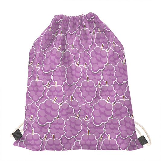 Cute Grape Pattern Print Drawstring Bag