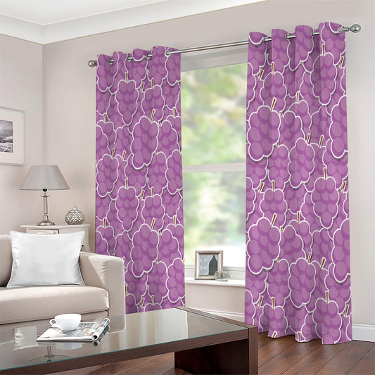 Cute Grape Pattern Print Extra Wide Grommet Curtains
