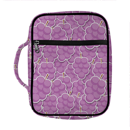 Cute Grape Pattern Print Front Pocket Bible Bag