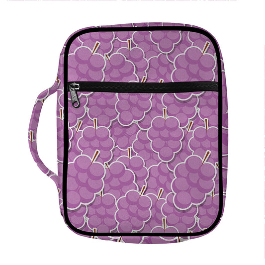 Cute Grape Pattern Print Front Pocket Bible Bag