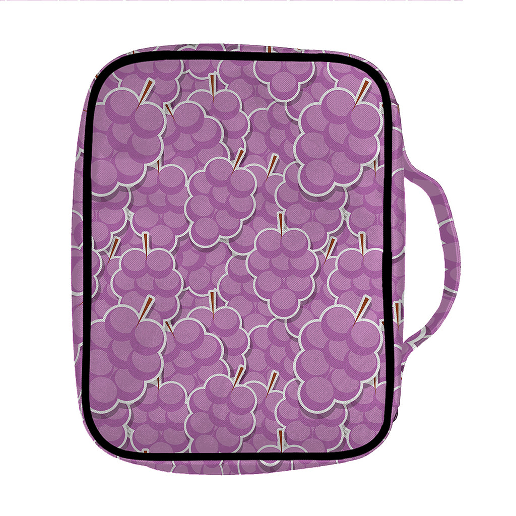 Cute Grape Pattern Print Front Pocket Bible Bag