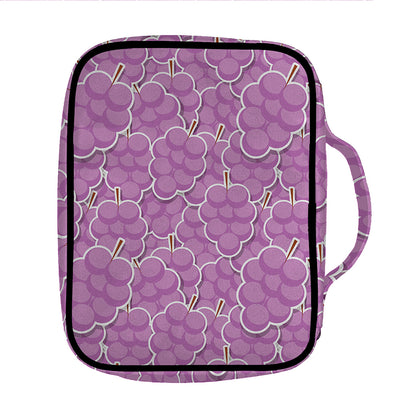 Cute Grape Pattern Print Front Pocket Bible Bag