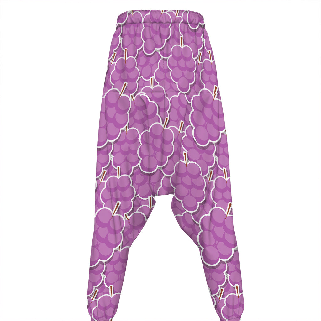 Cute Grape Pattern Print Hammer Pants