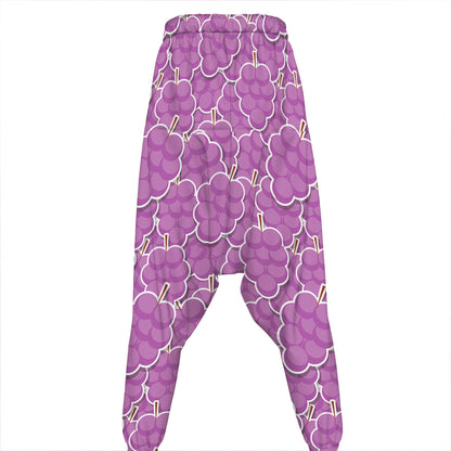 Cute Grape Pattern Print Hammer Pants